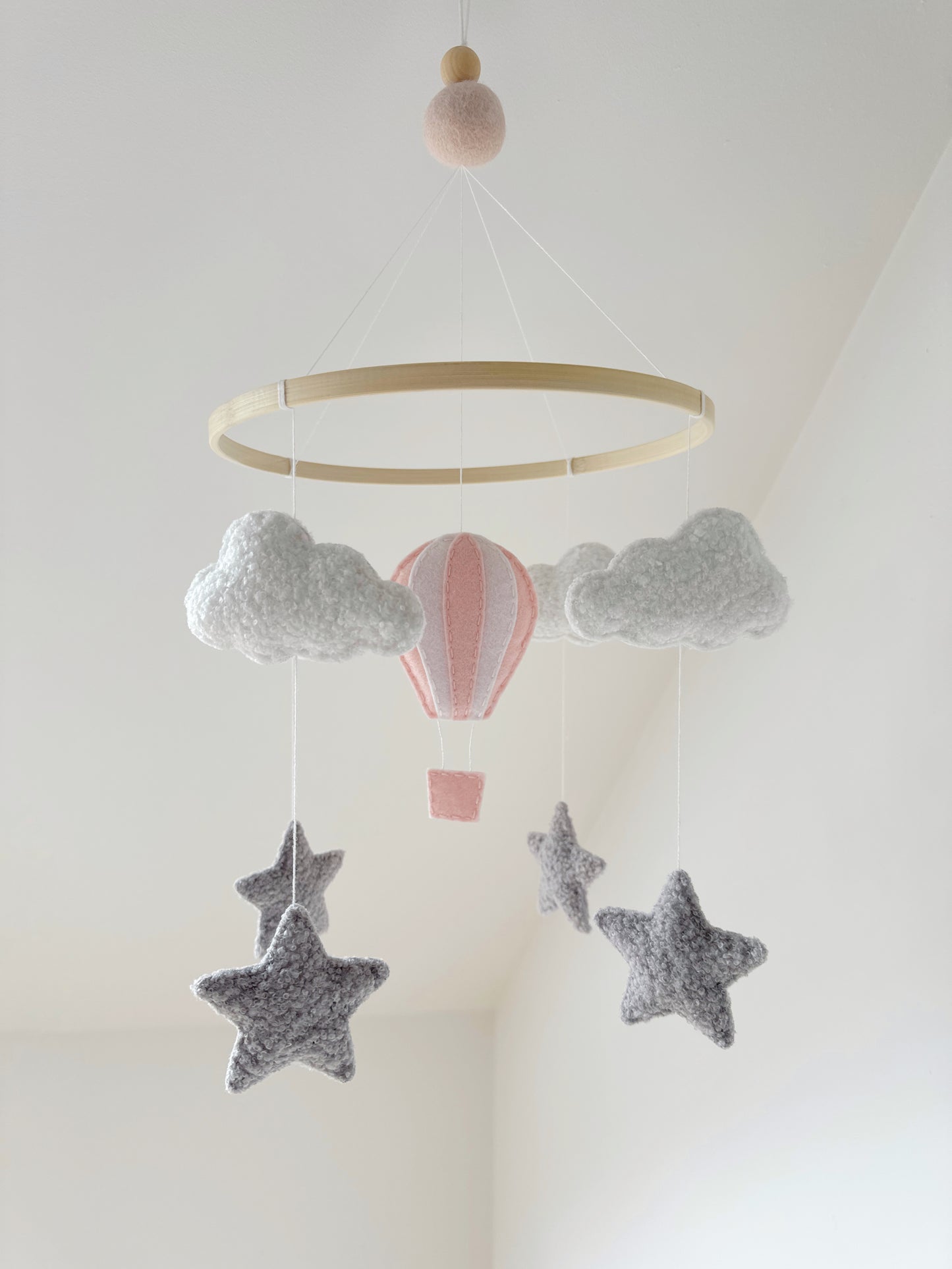 Hot Air Balloon, Clouds & Stars Cot Mobile