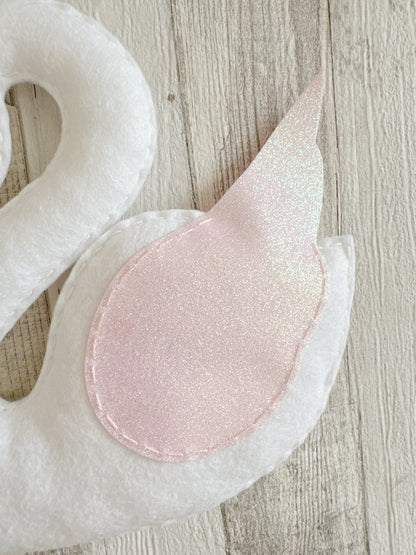 Large Individual Felt Swan Wall Hanging Decoration