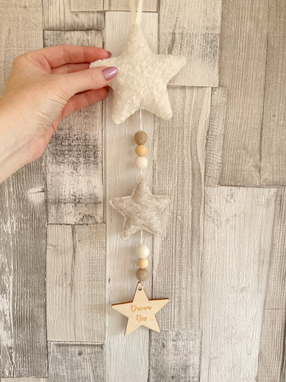 Bouclé Stars Dream Big Hanging Decoration