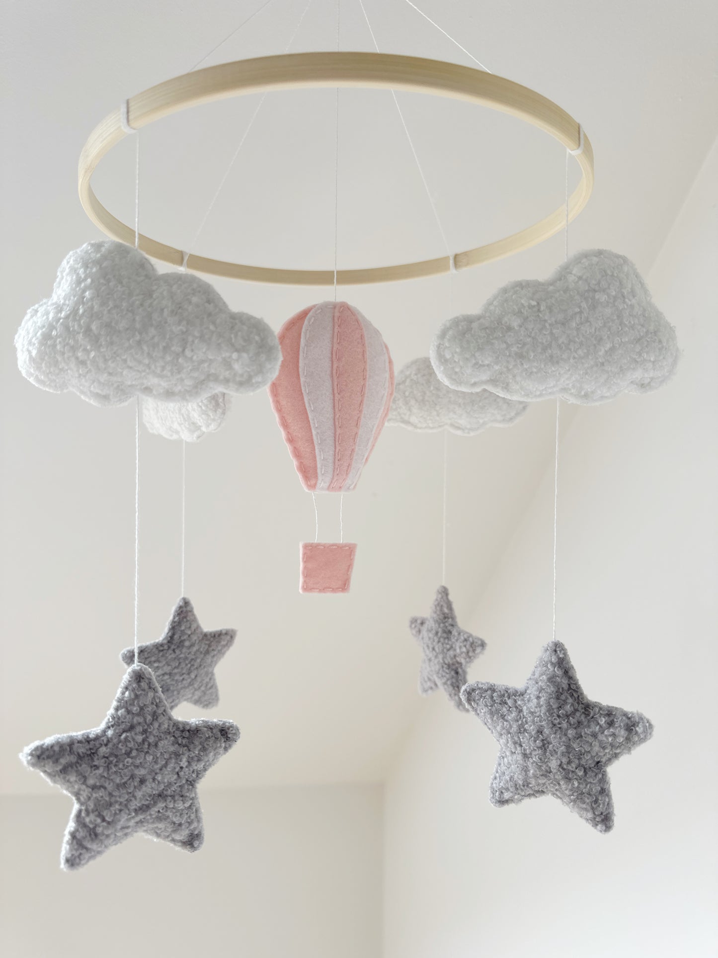 Hot Air Balloon, Clouds & Stars Cot Mobile