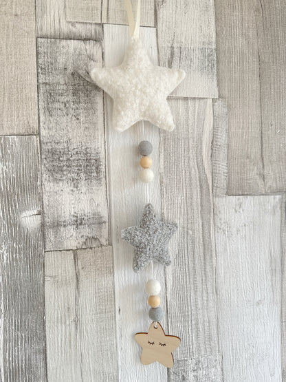 Bouclé Stars Dream Sleepy Star Hanging Decoration - READY TO POST