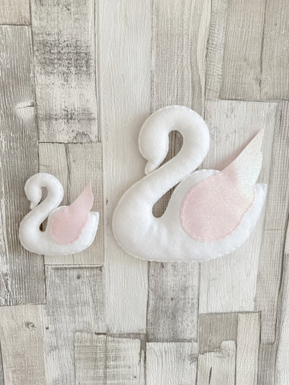 Small Individual Felt Swan Wall Hanging Decoration