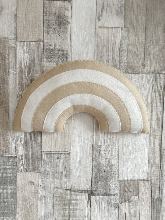 Large Individual Felt Layered Rainbow Wall Hanging Decoration  - Cream & Beige Felt - READY TO POST