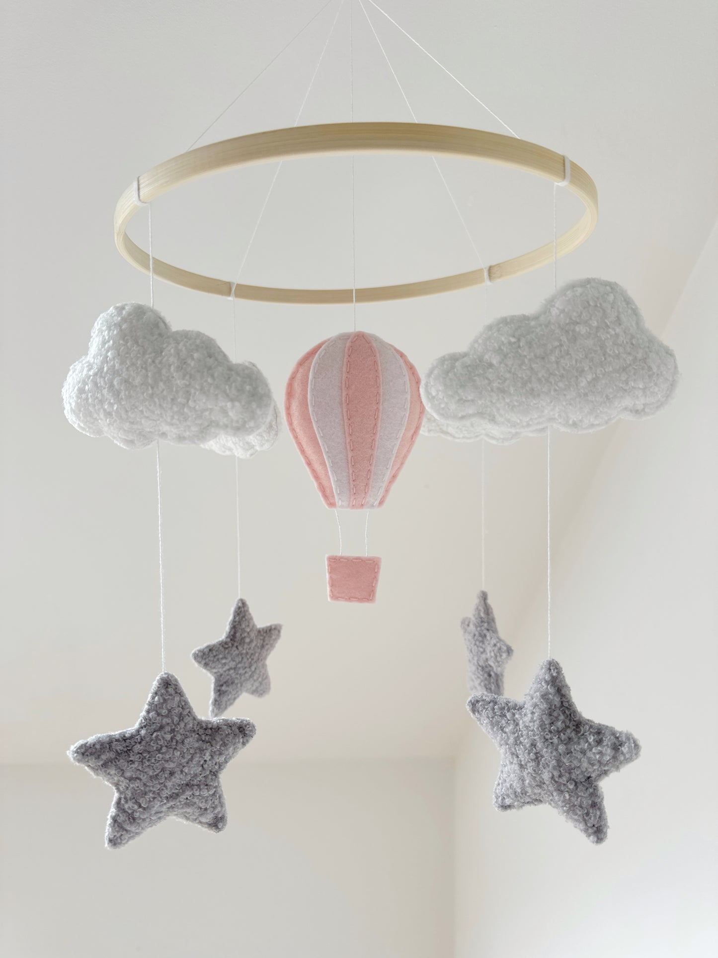 Hot Air Balloon, Clouds & Stars Cot Mobile