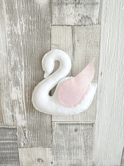 Small Individual Felt Swan Wall Hanging Decoration