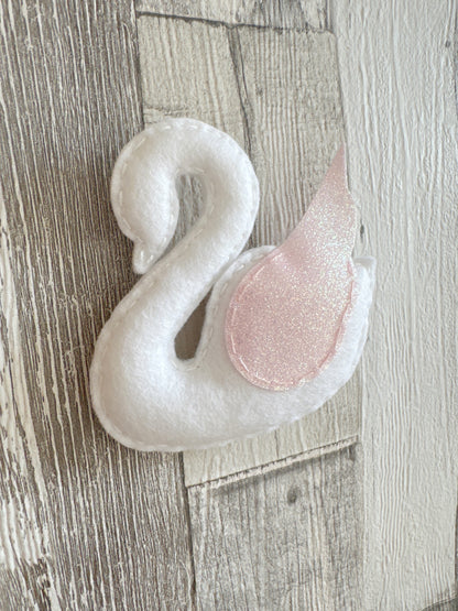 Small Individual Felt Swan Wall Hanging Decoration