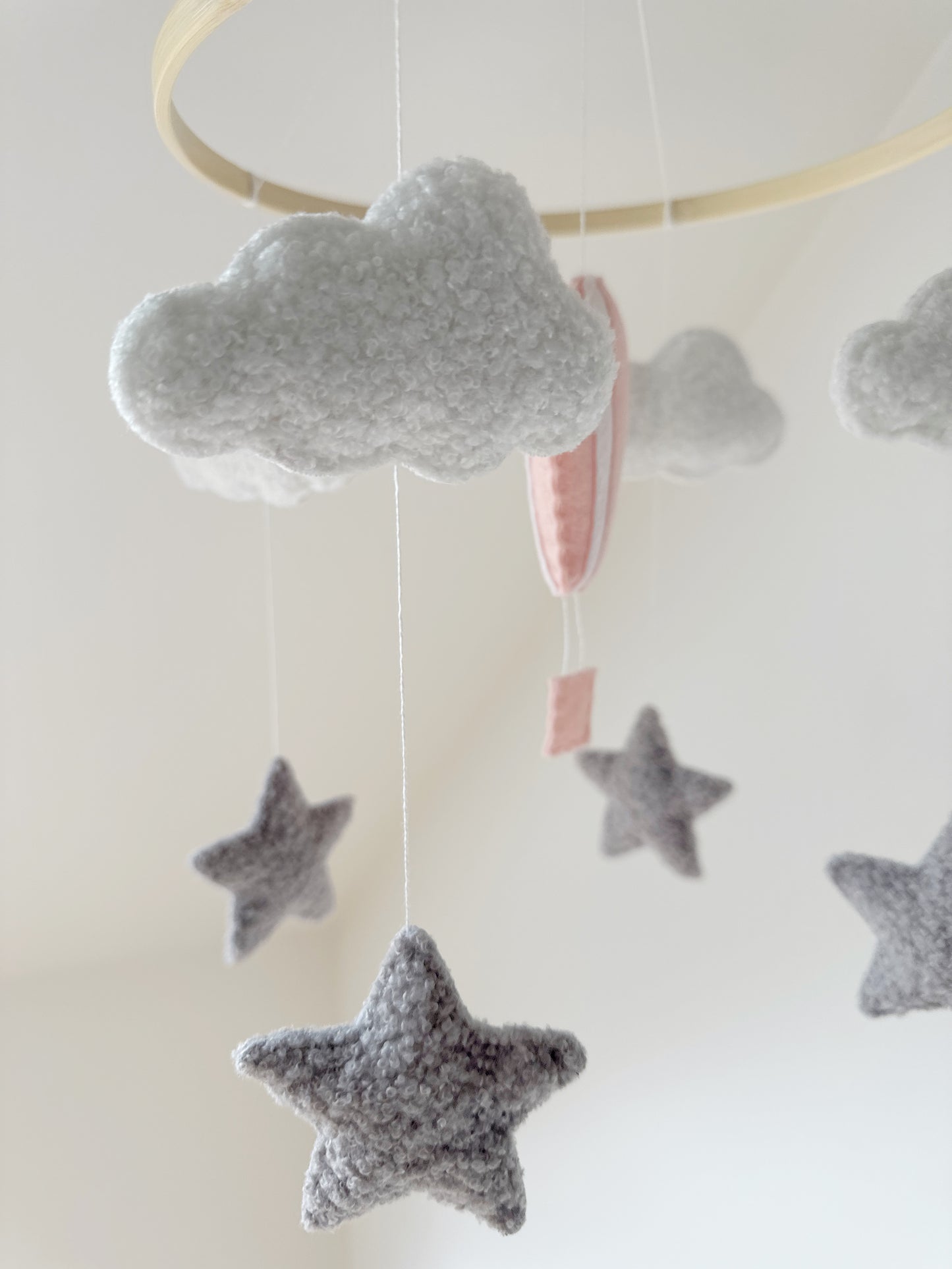 Hot Air Balloon, Clouds & Stars Cot Mobile