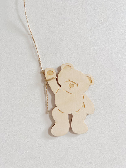 Wooden Teddy Bear Decoration