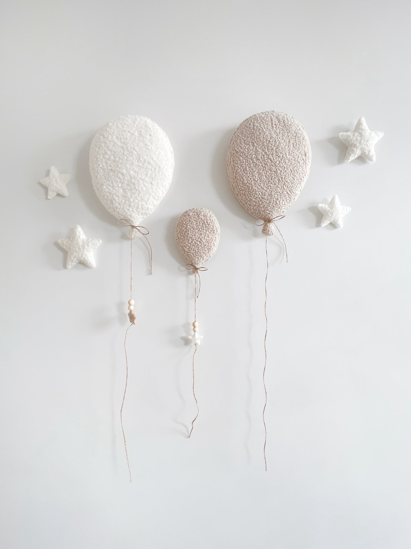 Individual Bouclé Stars Wall Hanging Decoration (2 sizes)