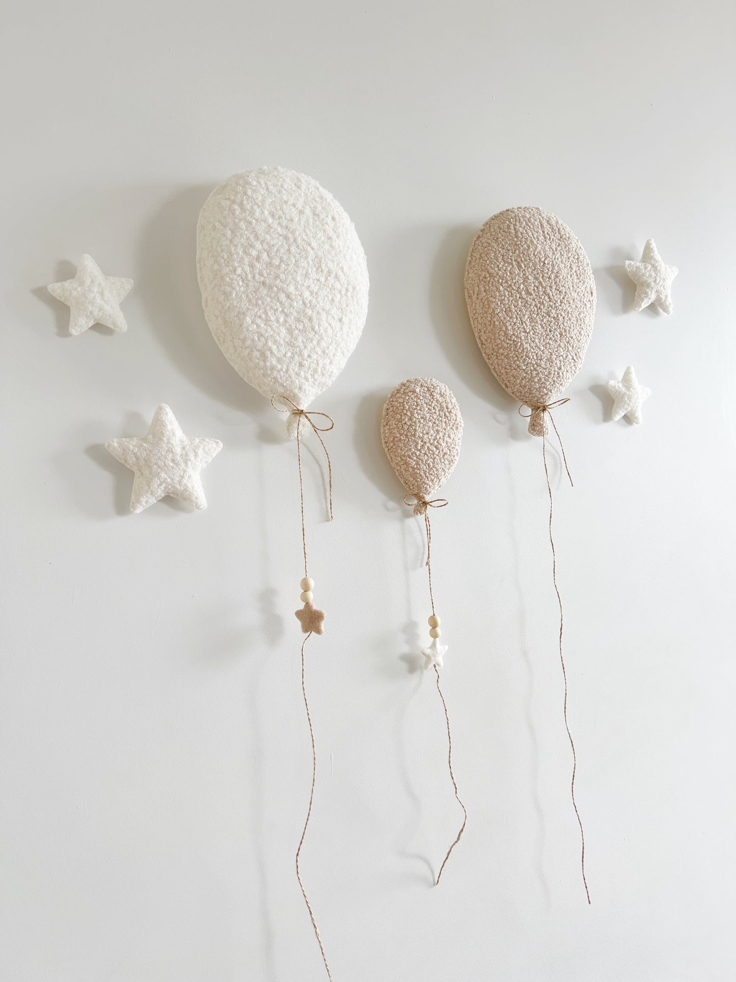 Individual Bouclé Stars Wall Hanging Decoration (2 sizes)