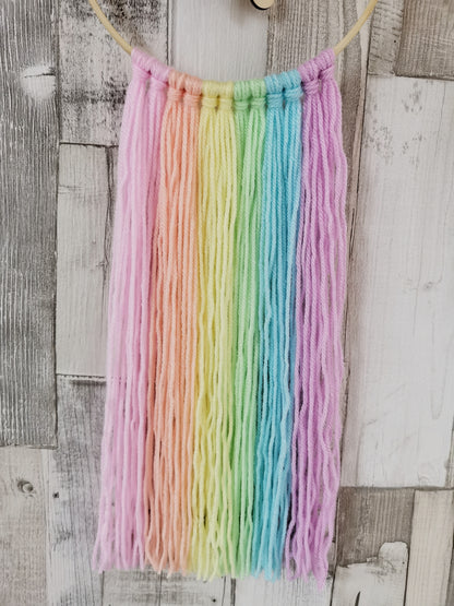 Bunny & Spring Pastels Rainbow Hoop Wall Hanger