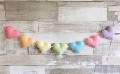 Pastel Rainbow Heart Bunting