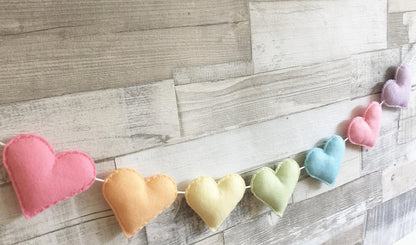 Pastel Rainbow Heart Bunting