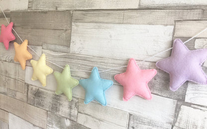 Pastel Rainbow Stars Bunting