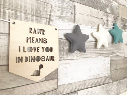 Rawr Means I Love You In Dinosaur Bunting