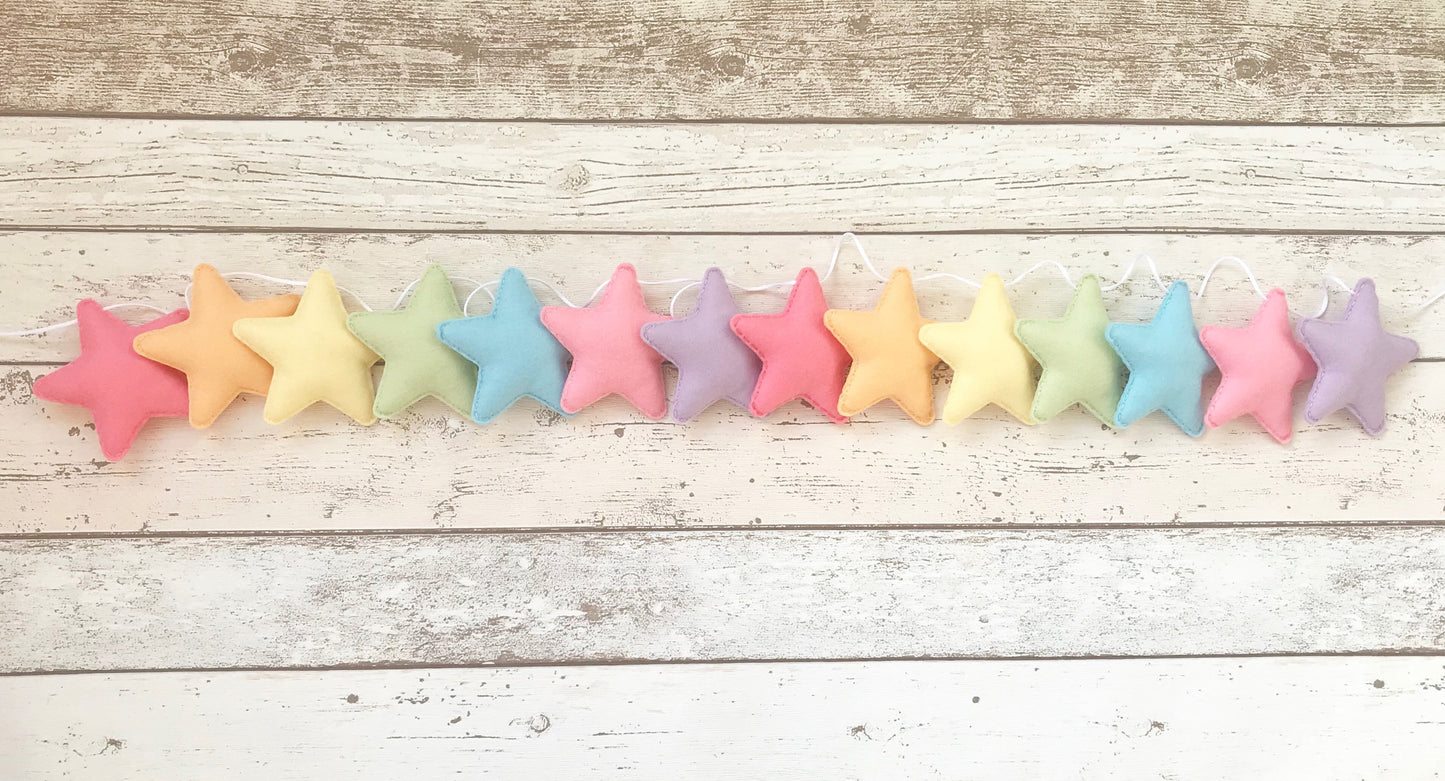 Pastel Rainbow Stars Bunting