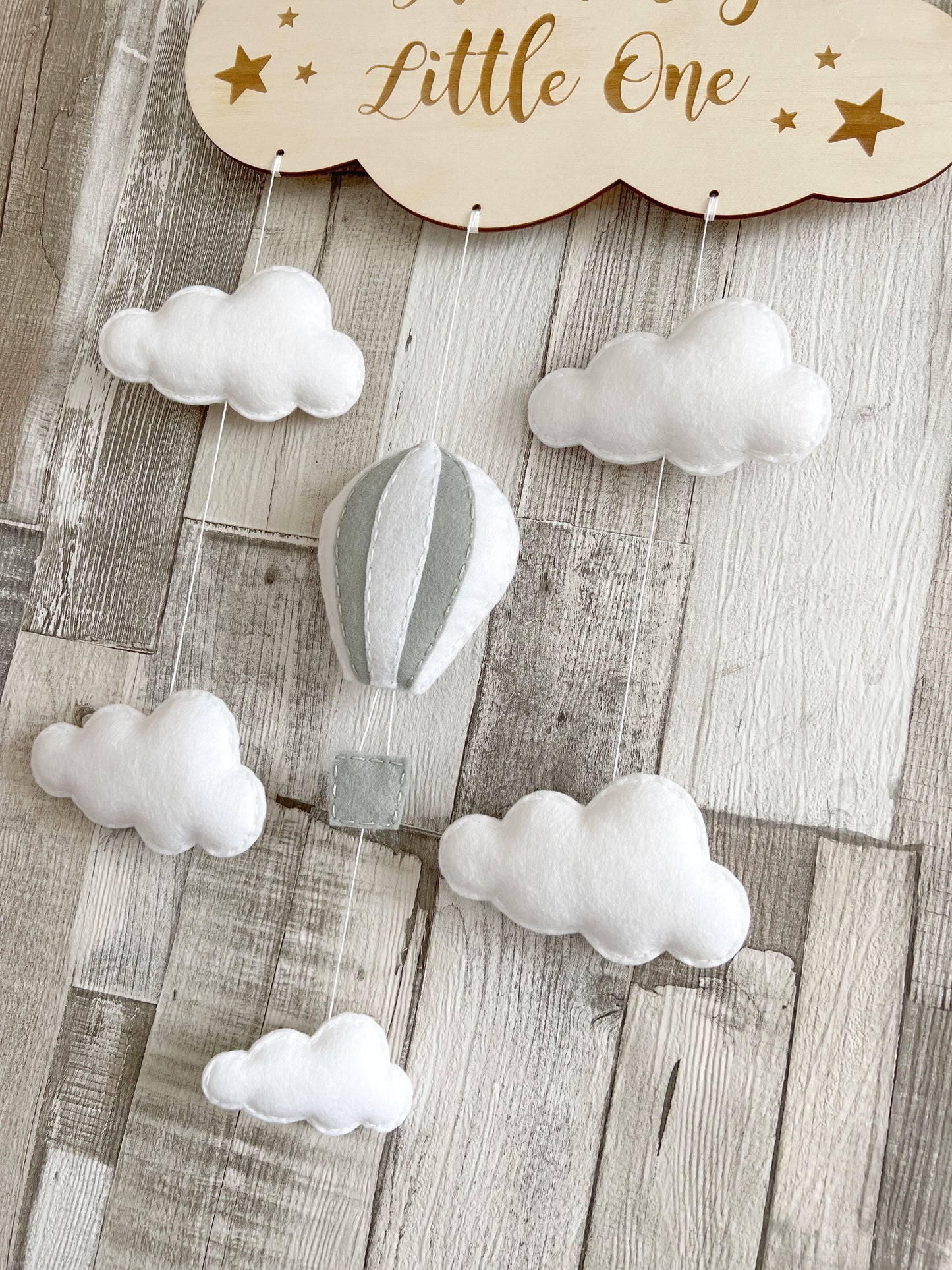 Dream Big Little One Cloud Wall Mobile - Hot Air Balloon & Clouds