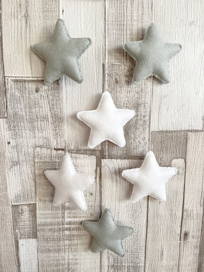 Grey & White Stars Moon Wall Mobile - READY TO POST