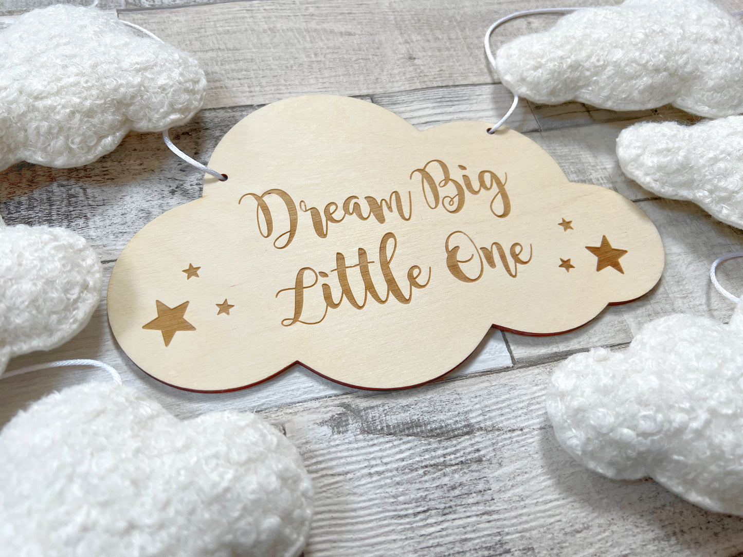 Dream Big Little One Cloud Bunting - Bouclé Clouds