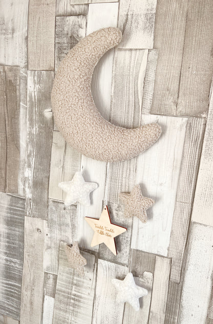 Twinkle Twinkle Little Star Bouclé Moon Wall Mobile