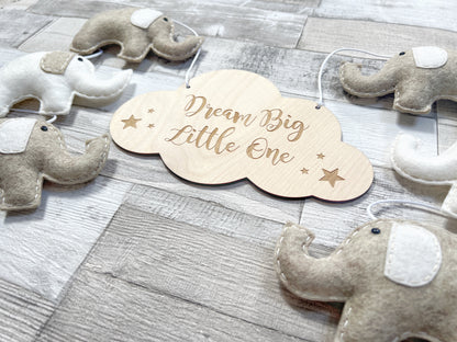 Dream Big Little One Elephants Bunting - Oatmeal & Cream