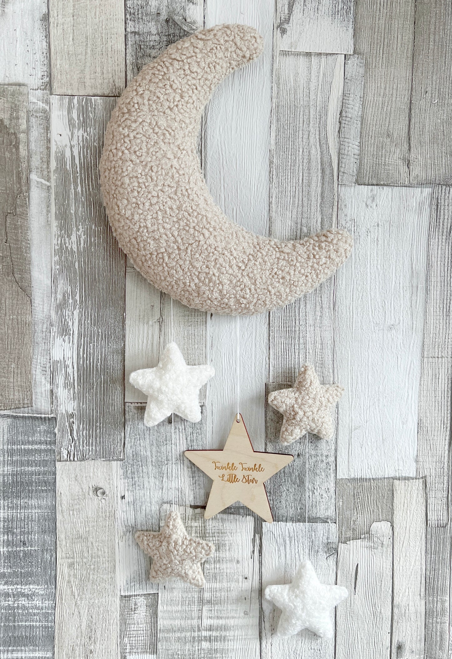 Twinkle Twinkle Little Star Bouclé Moon Wall Mobile