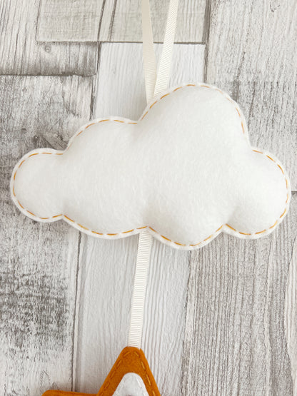 Layered Star & Cloud Wall Hanger - Rustic Tones