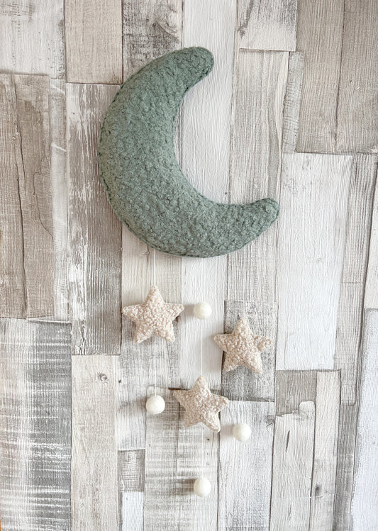 Bouclé Moon, Stars & Felt Balls Wall Mobile