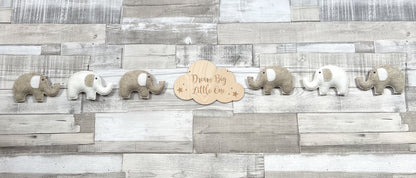 Dream Big Little One Elephants Bunting - Oatmeal & Cream