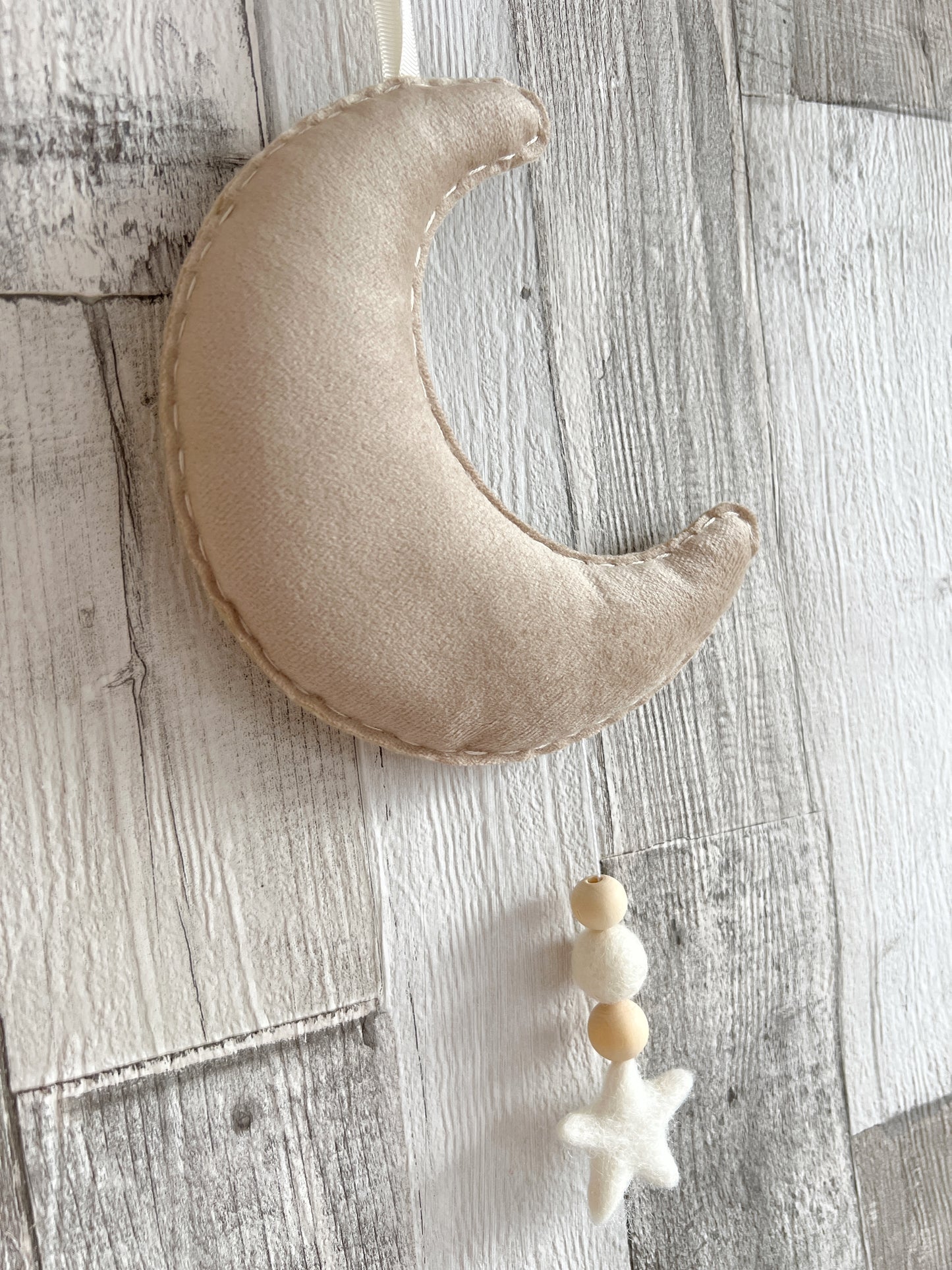 Mini Velvet Moon & Star Hanging Decoration