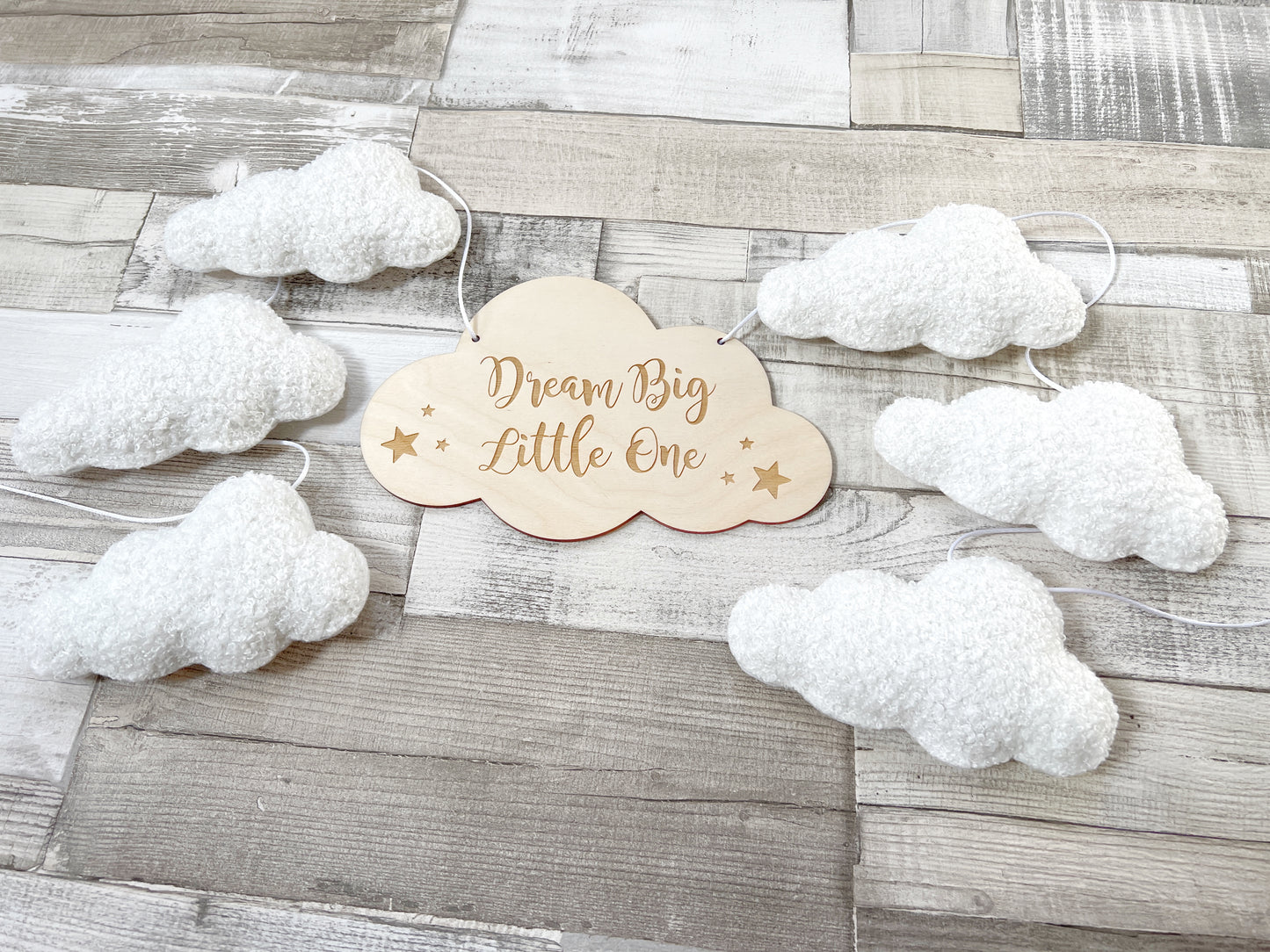 Dream Big Little One Cloud Bunting - Bouclé Clouds