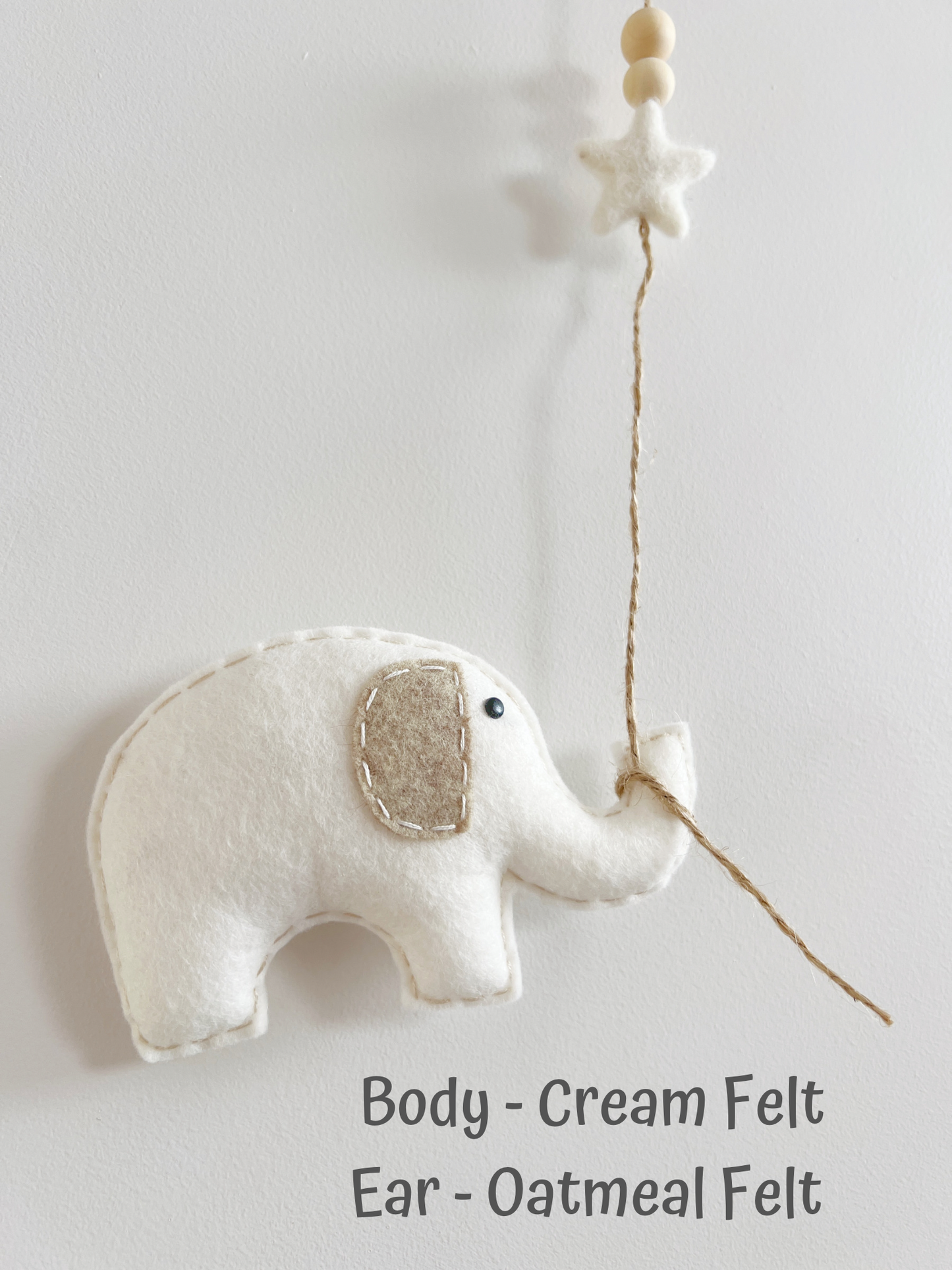 Small Individual Elephant (Felt) Wall Hanging Decoration