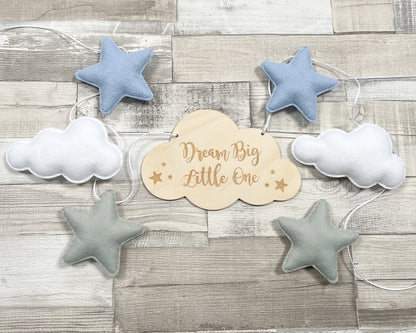 Dream Big Little One Stars & Clouds Bunting