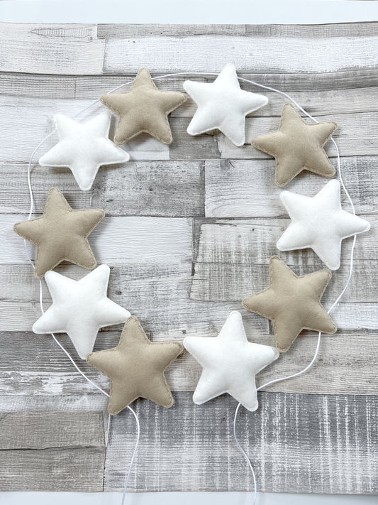 Beige & Cream Stars Bunting