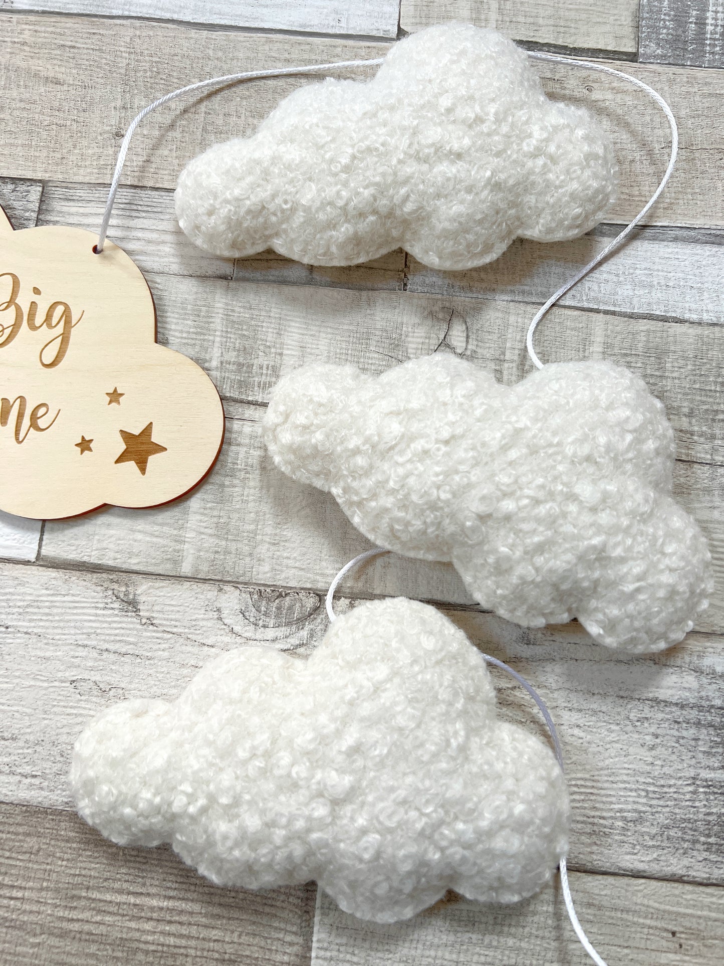 Dream Big Little One Cloud Bunting - Bouclé Clouds