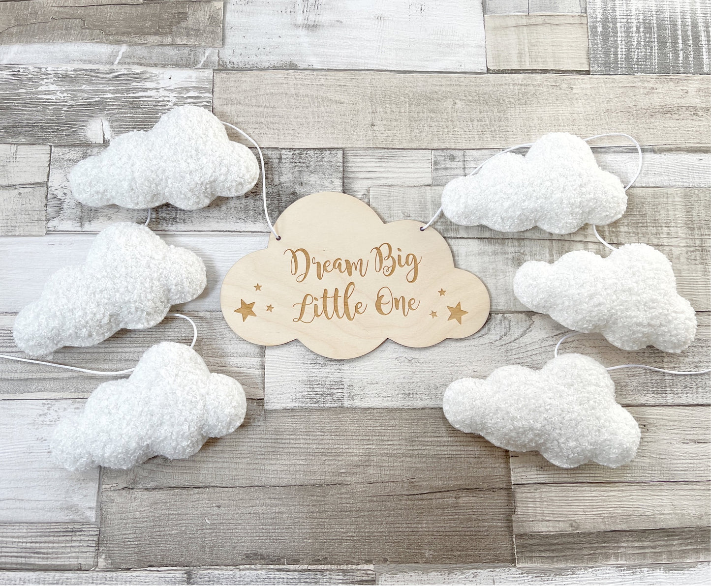 Dream Big Little One Cloud Bunting - Bouclé Clouds