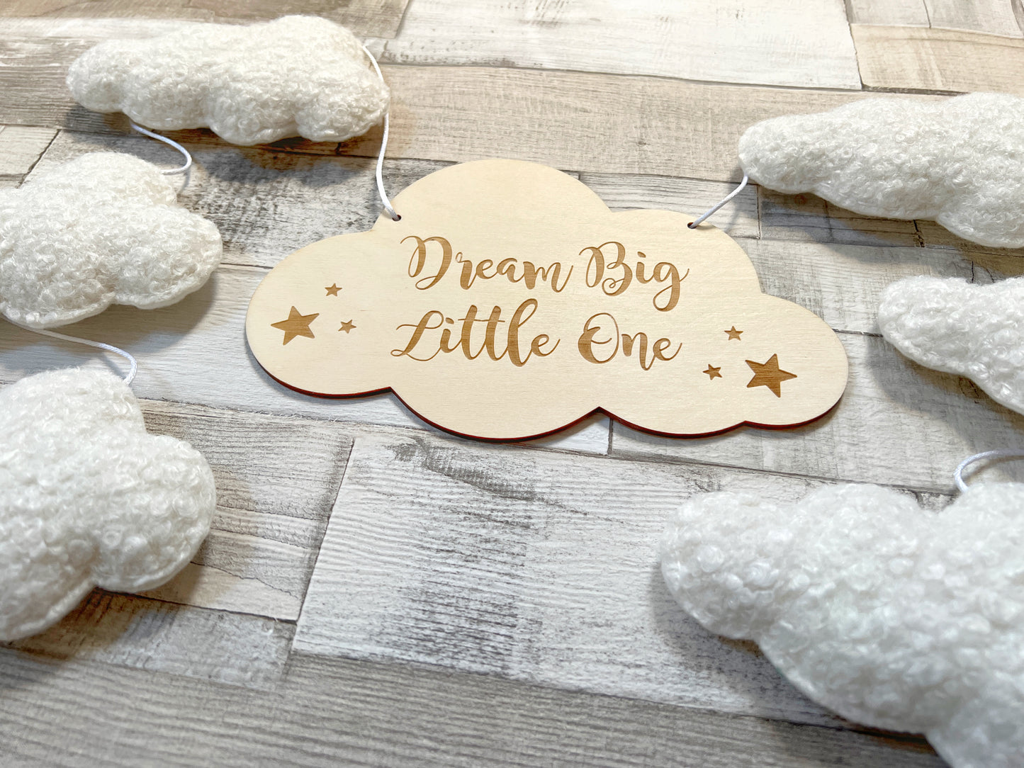 Dream Big Little One Cloud Bunting - Bouclé Clouds