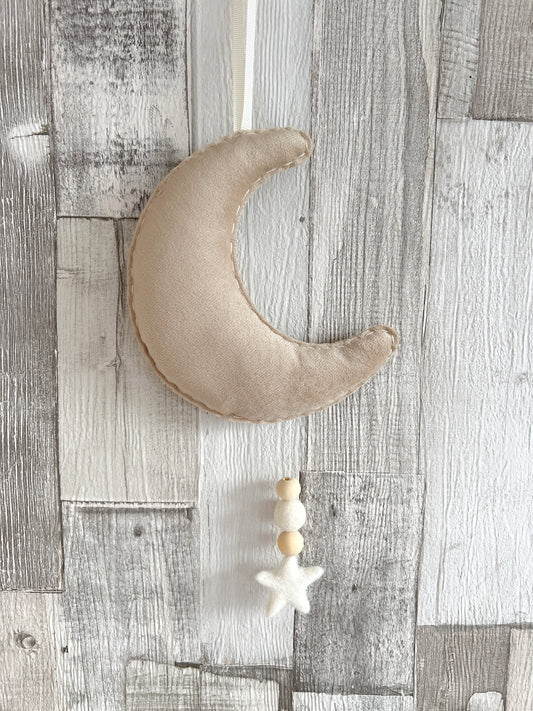 Mini Velvet Moon & Star Hanging Decoration