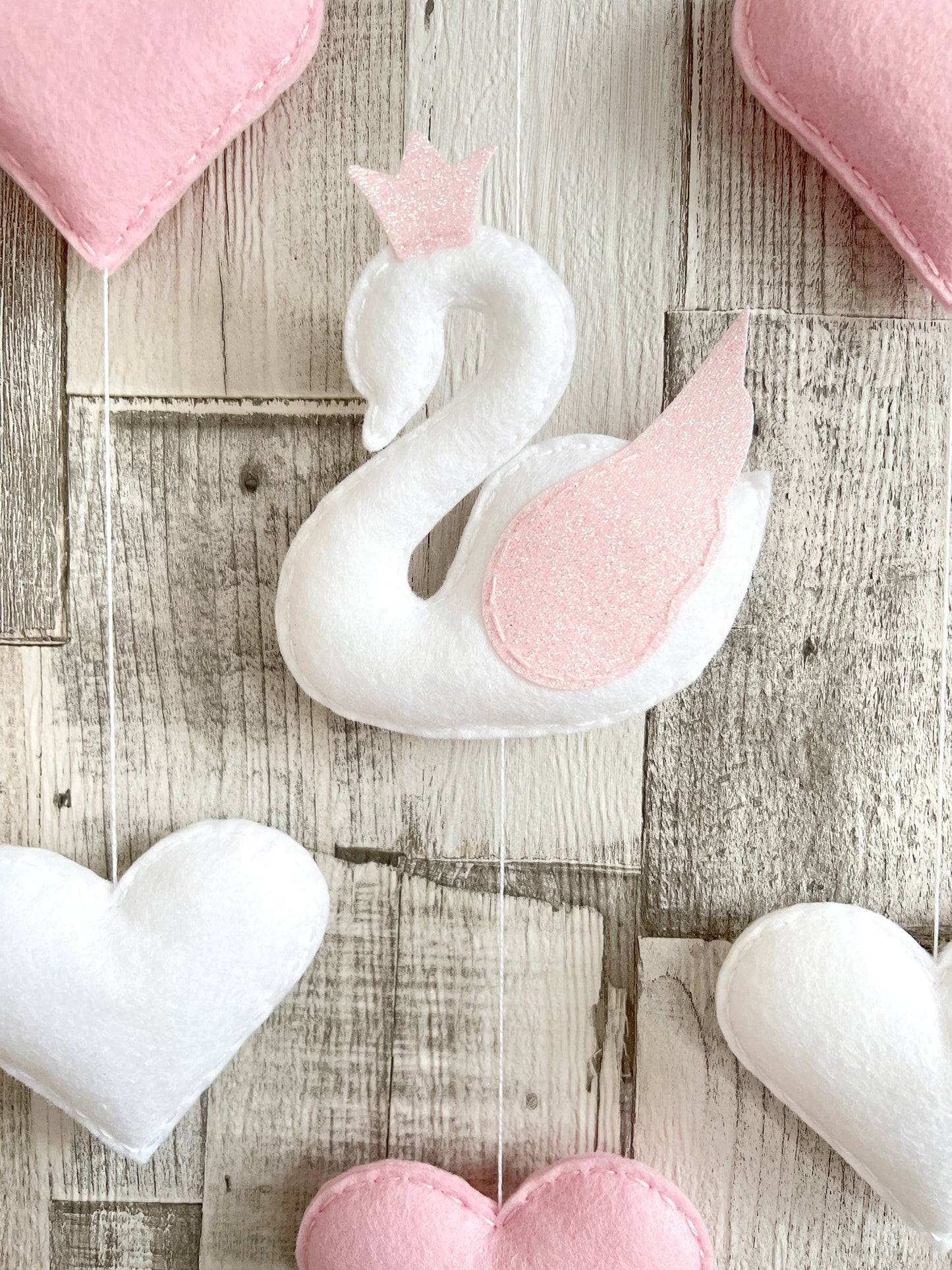 Dream Big Little One Cloud Wall Mobile - Swans & Hearts